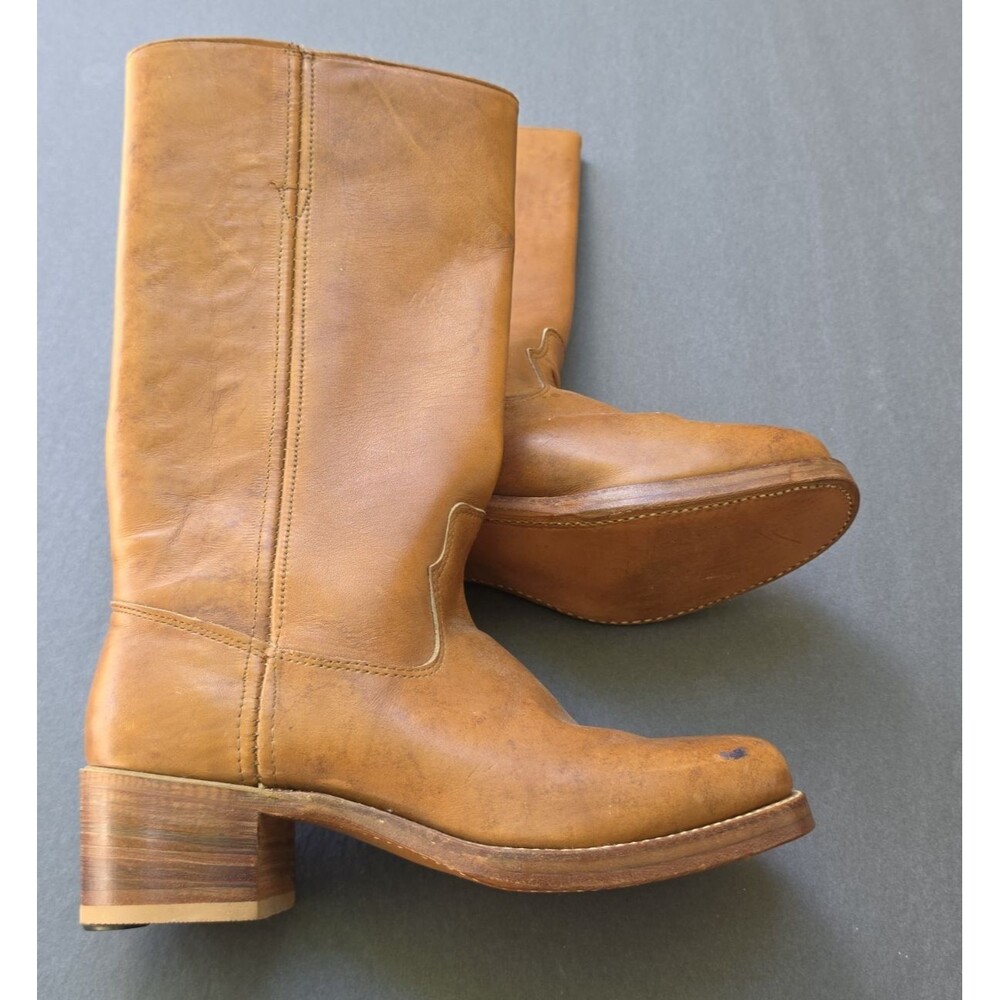 Vintage Bermans Boots Men’s Size 9D Western Campus Festival Cognac Leather